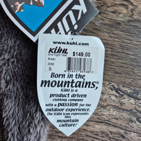 NWT KUHL Flight Vest Mid-Weight Italian Fleece Stowaway Hood Breen - Picture 13 of 16